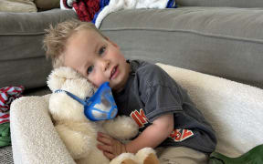 Luca Rooney uses a nebuliser most days – like the one his teddy is wearing.