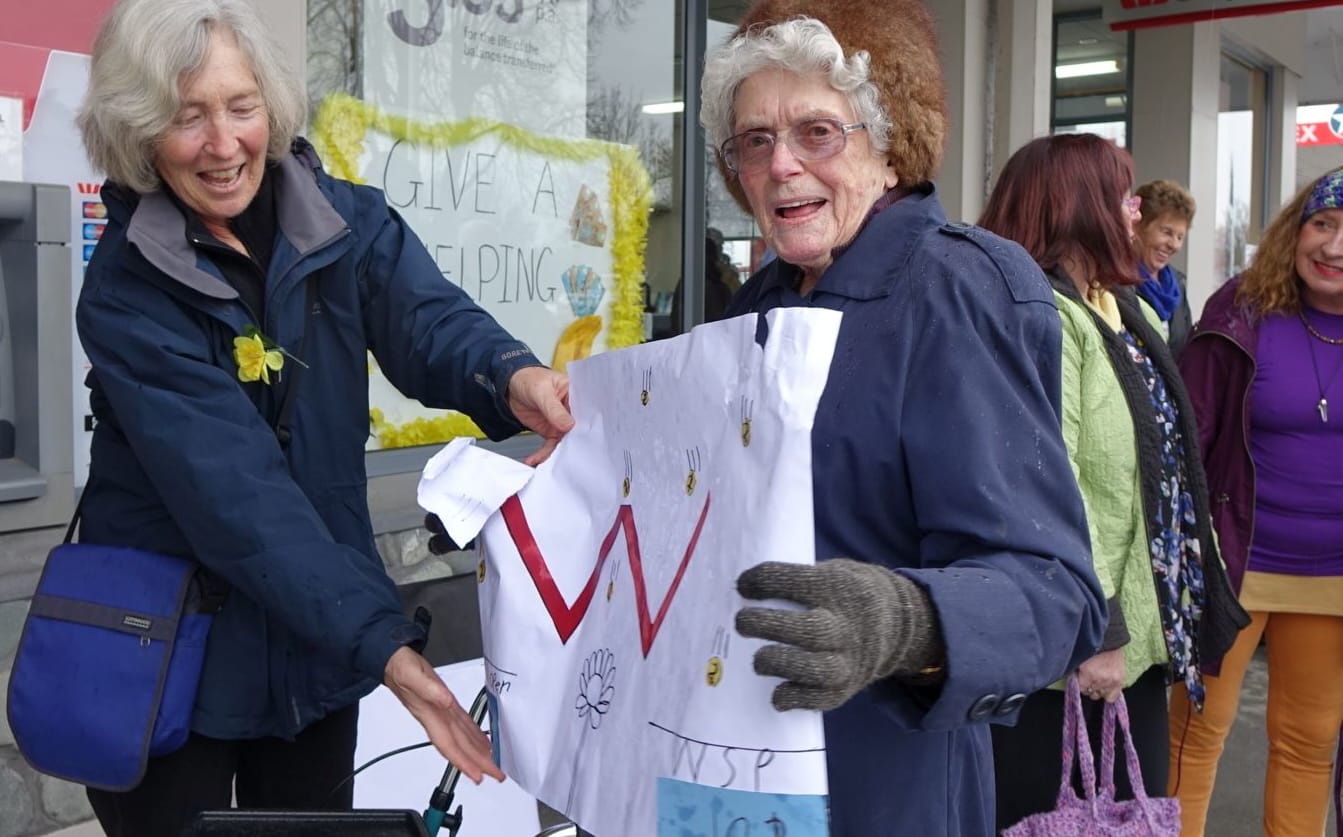 Protests are taking place as Westpac considers closing 19 branches across the country.