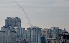 An air defence system intercepts a rocket launched by Russian forces in Kyiv, Ukraine on 29 December, 2022.