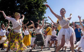 Batacuda performing at the Newtown festival