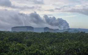 Toxic smoke from a fire at a scrap yard on James Fletcher Drive on 31 May, 2023.