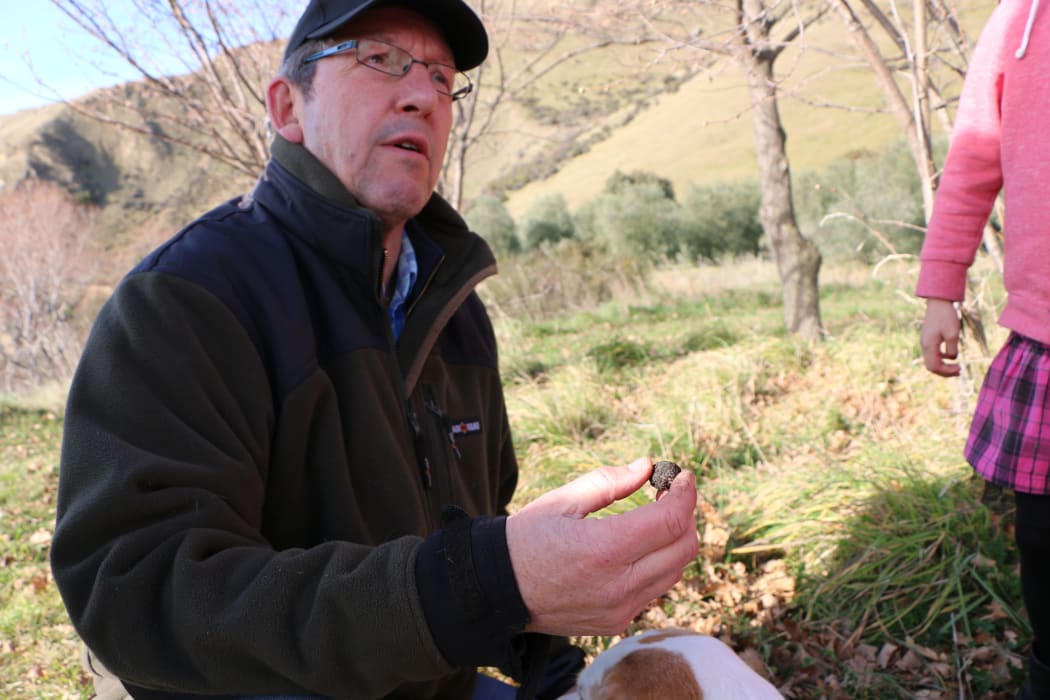 Gareth Renowden holding a truffle.