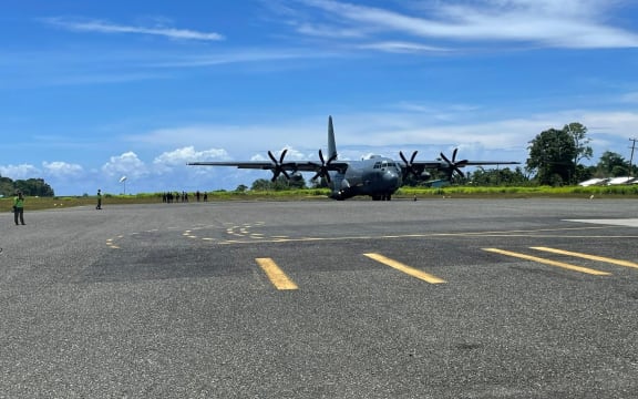 NZDF Hercules plane in Buka, Bougainville on Thursday September 4, 2025.