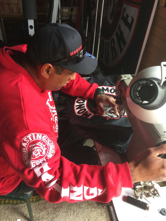 Ruggard learnt to sew so he could make the gangs patches.
