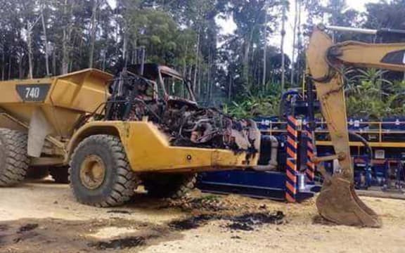 LNG Project equipment vandalised in hela Province, PNG, 18 June 2018
