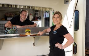 Tom and Nicole Peake with their winning burger in the 2025 Burger Nation competition.