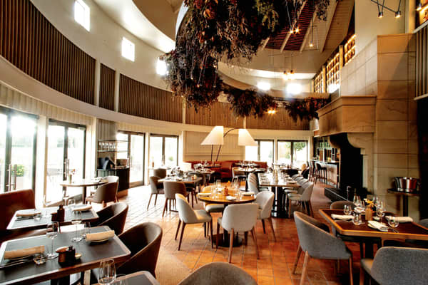 Interior of Craggy Range Restaurant in Havelock North, Hawke's Bay.