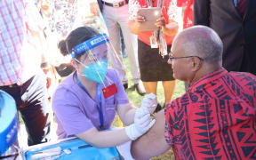 PNG's Minister for Forestry, Walter Schnaubelt was the first Papua New Guinea citizen to volunteer to receive the Sinopharm vaccine against Covid-19, after its launch on Tuesday, 13 July, Port Moresby General Hospital.