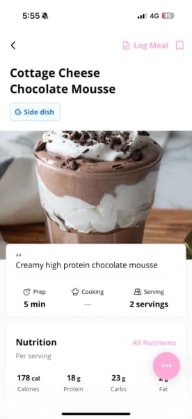 A cottage cheese chocolate mousse recipe from New Zealand fitness trainer Fit with Britt.