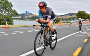 Claire Kirby competes in 2019 Taupo Ironman 70.3
