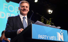 National Party leader Bill English speaking to suporters on election night, 23 September.