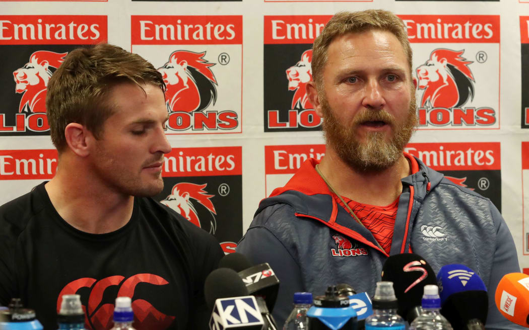 Johan Ackermann, coach of the Lions during the 2017 Super Rugby Press Conference at Ellis Park Stadium.