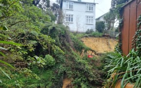 Wellington house affected by the slip on the Terrace