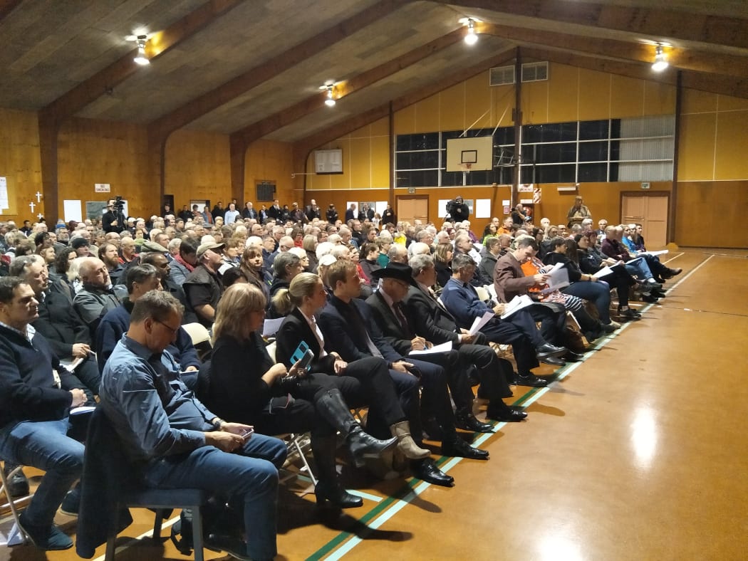 Hundreds of people attended the public meeting in Woodville.
