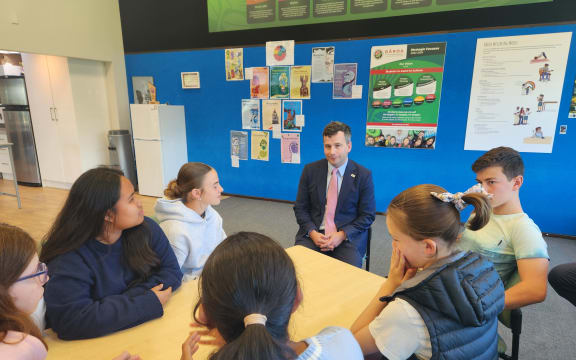 Education Minister David Seymour at Raroa Normal Intermediate School.