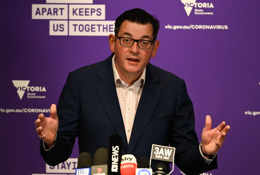Victoria's state premier Daniel Andrews speaks during a press conference in Melbourne on August 5, 2020.