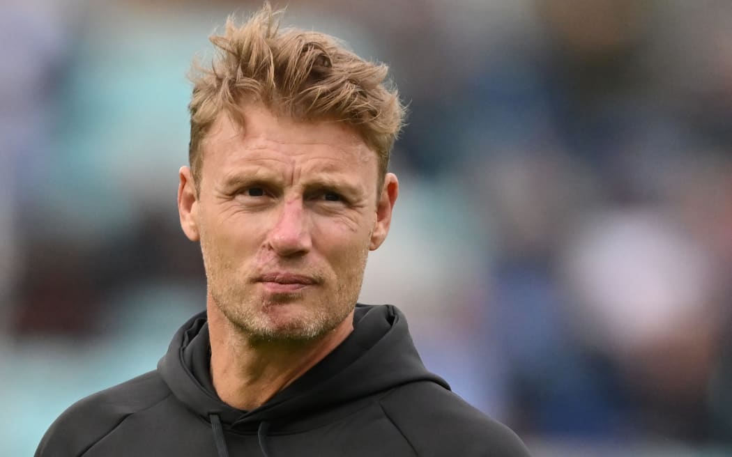 England coach Andrew Flintoff helps with the warm-up ahead of the fourth T20 international cricket match between England and Pakistan at The Oval, in London on May 30, 2024. (Photo by Glyn KIRK / AFP) / RESTRICTED TO EDITORIAL USE. NO ASSOCIATION WITH DIRECT COMPETITOR OF SPONSOR, PARTNER, OR SUPPLIER OF THE ECB