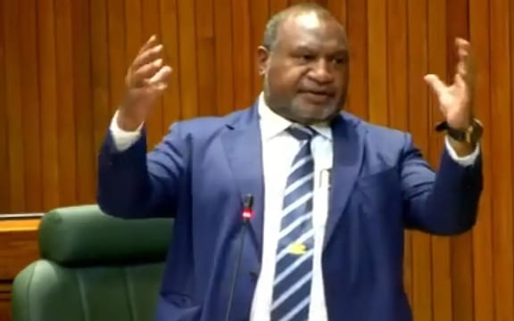James Marape in parliament on Wednesday. 11 March 2026