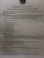 Information about Hillside Haus posted in the Manus Island detention centre.