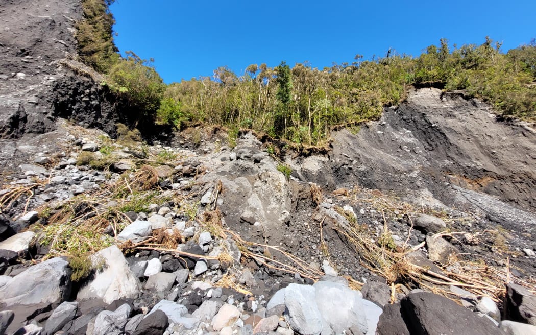 Taranaki Maunga's popular Around the Mountain Circuit has been closed until further notice due to severe storm damage and erosion wiping out sections of track.