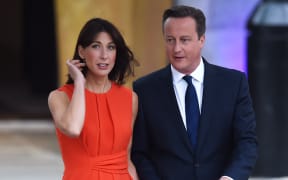 UK Prime Minister David Cameron, right, and his wife Samantha Cameron
