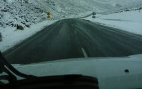 Snow encroaches on Porters Pass