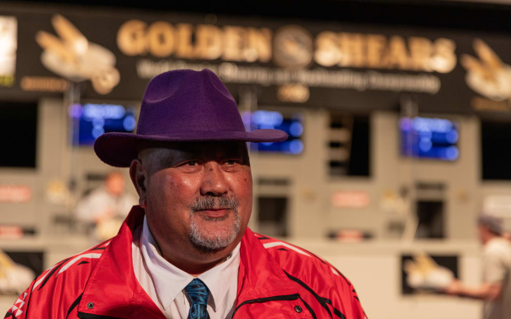 Mike Kawana at the 2026 Golden Shears Powhiri