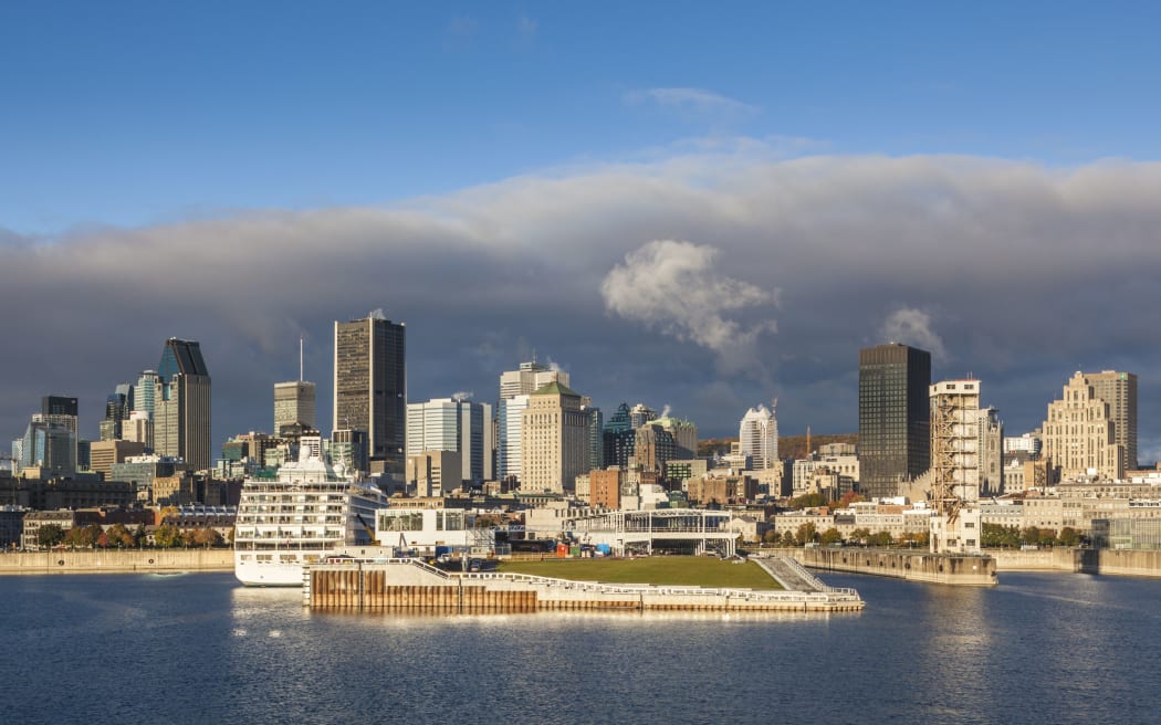 Skyline of Montreal, Quebec, Canada,seen from the St. Lawrence River