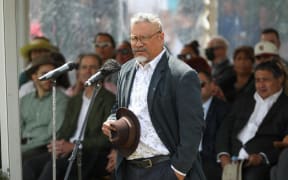Green MP Teanau Tuiono was the first speaker on the manuhiri side at Rātana celebrations in 2024.