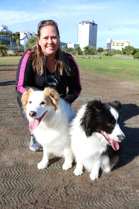 Siobhan Warren and her dogs Nia and Lexi.
