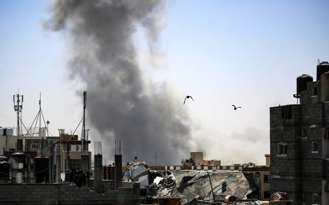 Smoke billows from Israeli strikes in Rafah in the southern Gaza Strip on 9 May, 2024, amid the ongoing conflict between Israel and the Palestinian militant group Hamas.
