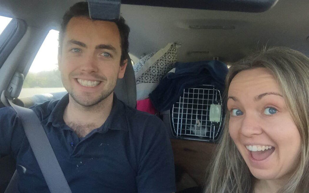 Joe Carey and his fiancee Vanessa moved to New Plymouth.