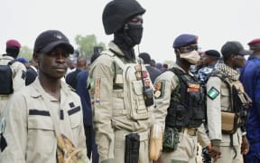 Nigerian security forces in Ramat square in Maiduguri on 10 April, 2024.