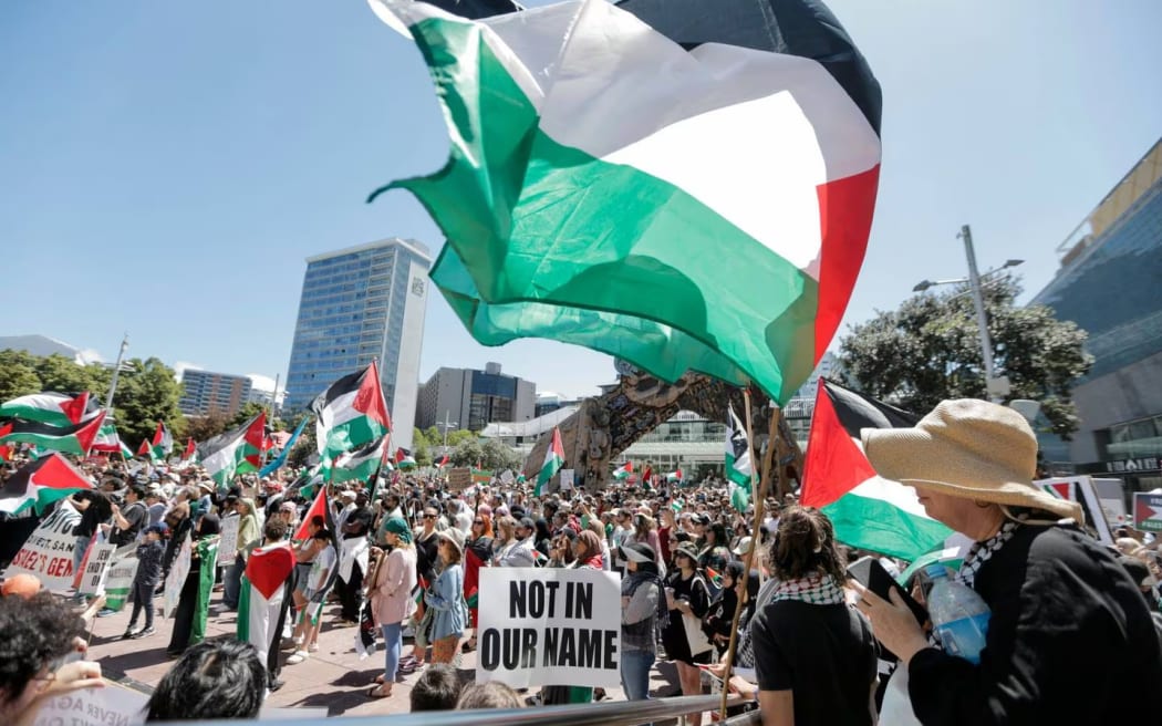 Hundreds of people have gathered in Aotea Square today.