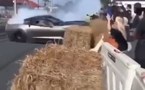 A woman says her and her daughter are lucky not to be seriously injured after a car spun out of control at a Northland car racing event, pushing a barrier into them. Anita Rossiter and her 17-year-old daughter were enjoying a day out at the Northland MEGA street sprints on Sunday in Whangārei when they were injured in a crash.