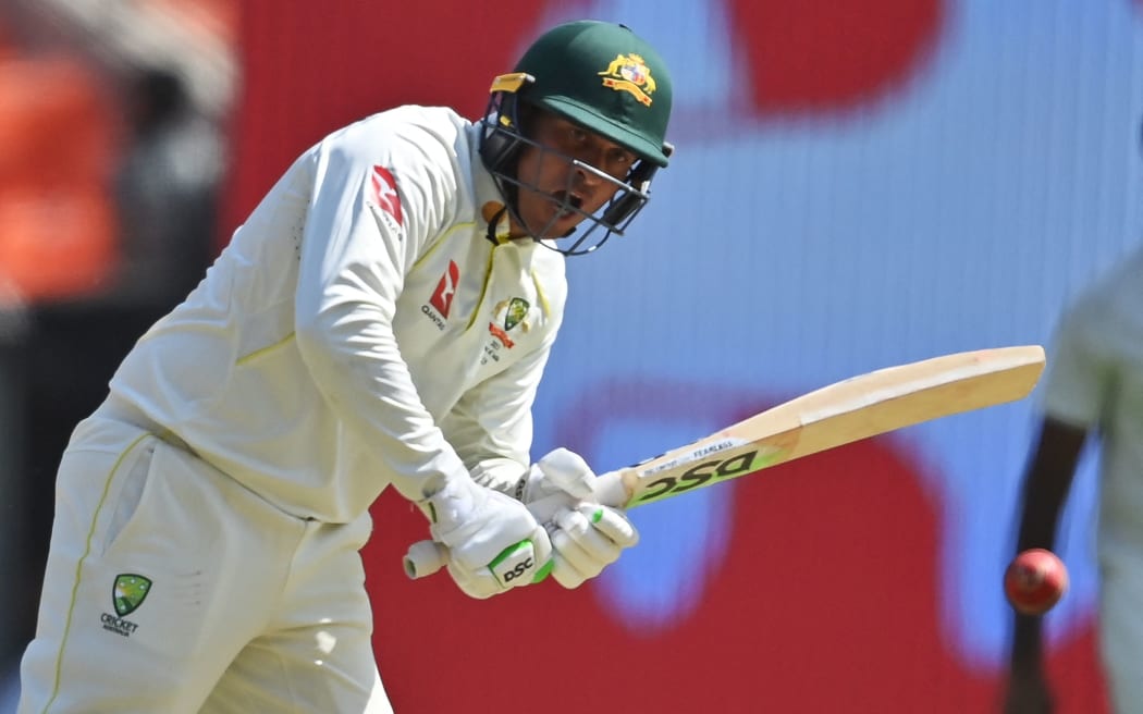 Australia's Usman Khawaja plays a shot against India, 2023.