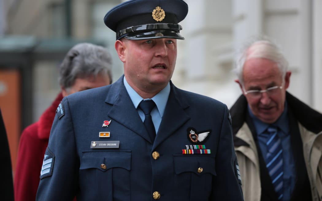 Sergeant Stevin Creegan outside Wellington District Court.