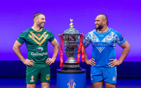 The Rugby League World Cup Men's Final captains, Australia's James Tedesco & Samoa's Junior Paulo.