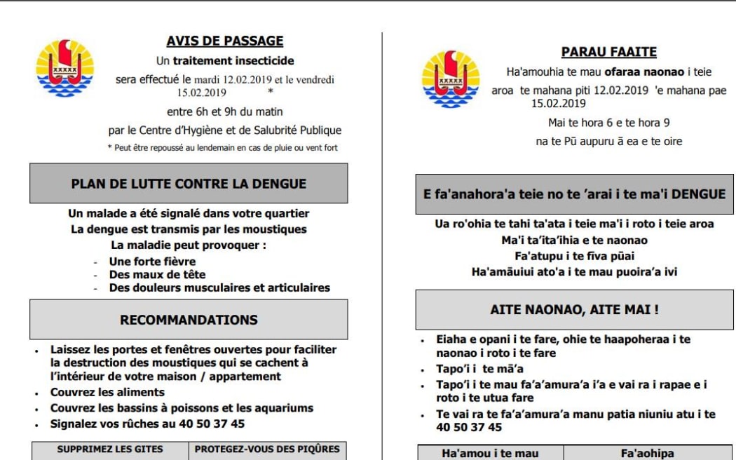 dengue warning in French Polynesia