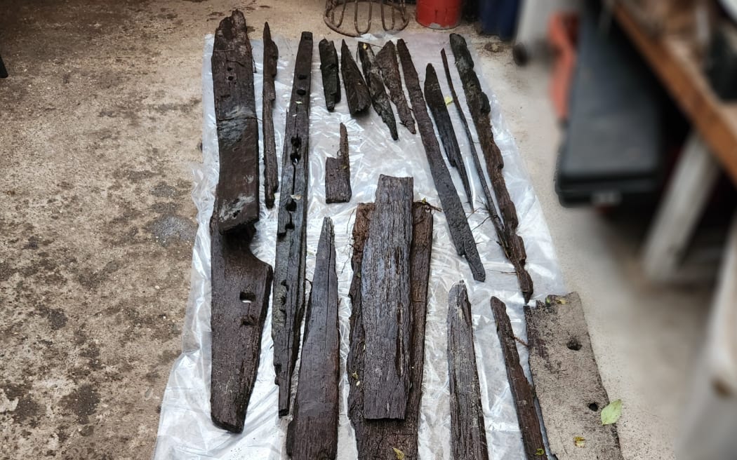 Some exposed pieces of the waka have already recovered from the site, with larger pieces expected to be uncovered.