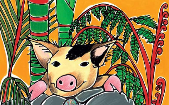 Detail from the cover of Te Haerenga Maia Riripata I Te Araroa