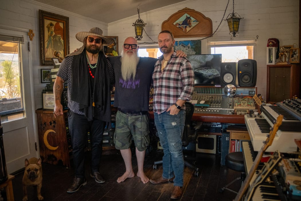 Troy Kingi, Dave Catching, and TeMatera Smith inside Rancho de la Luna