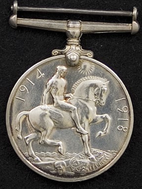 Medal: British War Medal 1914-1920. Commemorating World War I and awarded to the family of William Manson, posth.