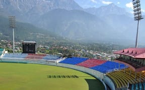 Dharamsala cricket stadium, India.