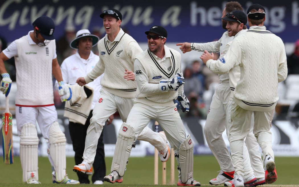 The Black Caps in celebration mode.