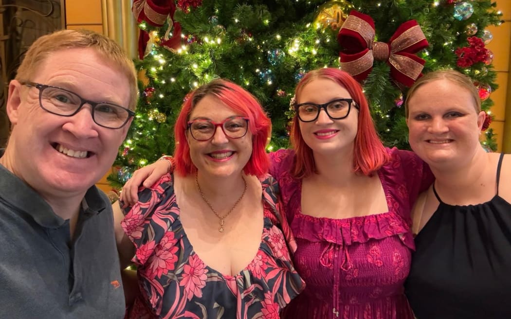 Cameron and Denise Astill with their twin daughters Natasha and Jazmyn, who have foetal anticonvulsant syndrome.