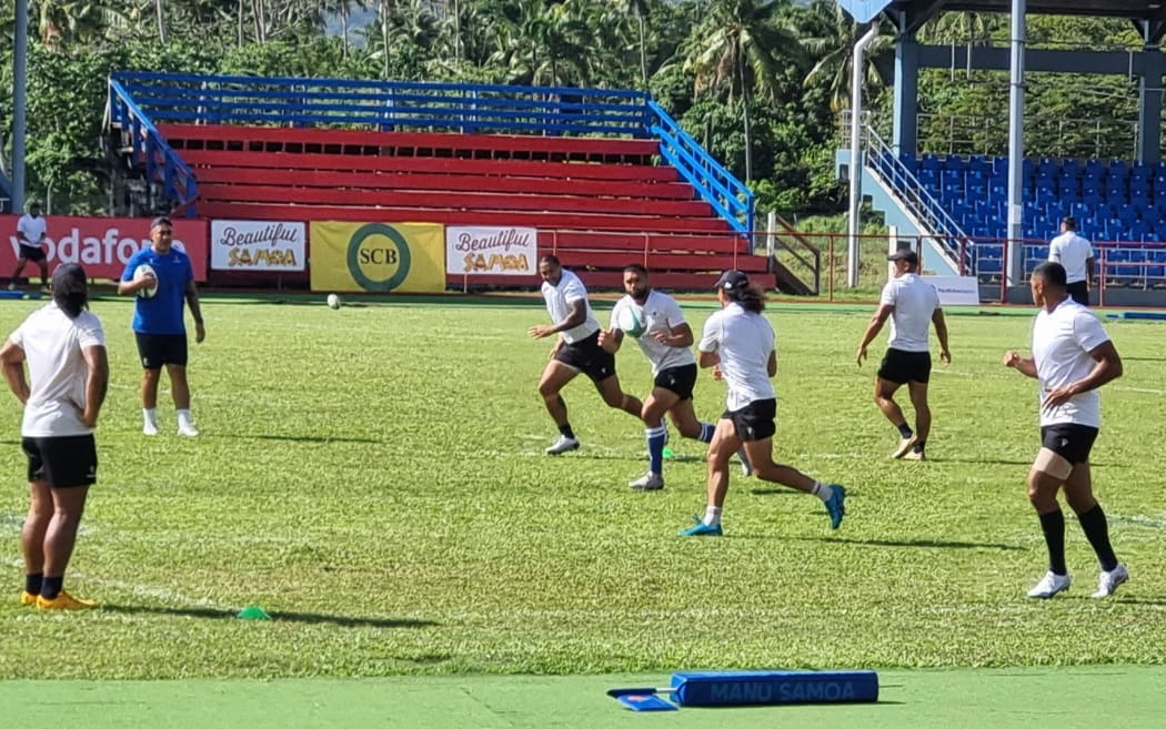 Manu Samoa do their final run-through on Friday
