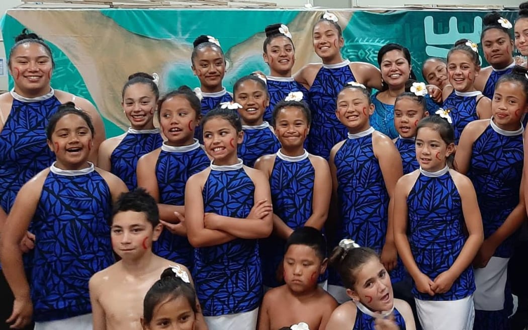 Tautua Dance students in Porirua, taking part in Stand for Samoa concert.