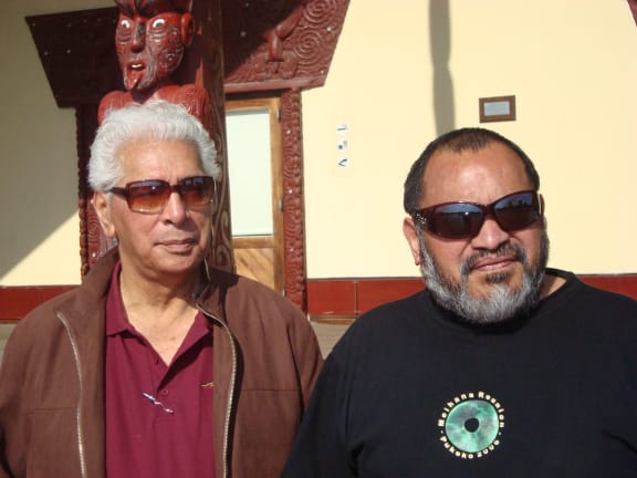 Mike Kaui and Pete Mason of Nga Hau e Wha Marae, Christchurch.
