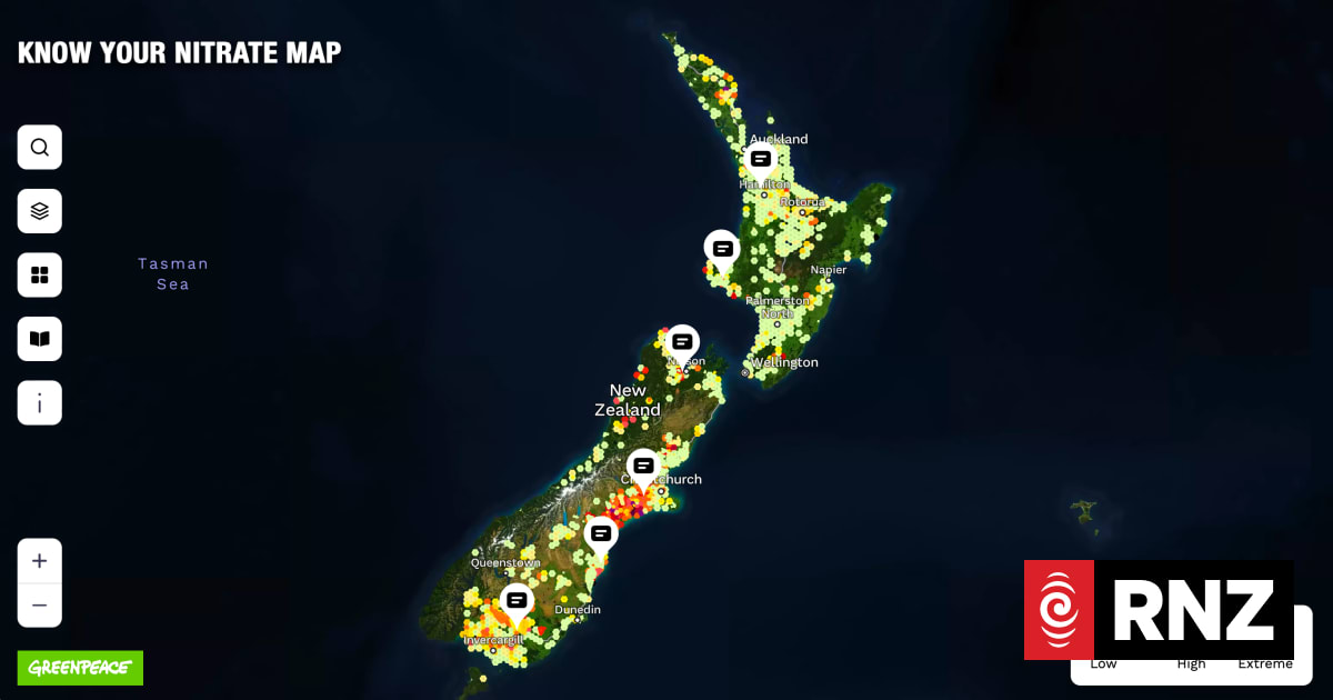 Nitrate contamination map of New Zealand launched by Greenpeace | RNZ